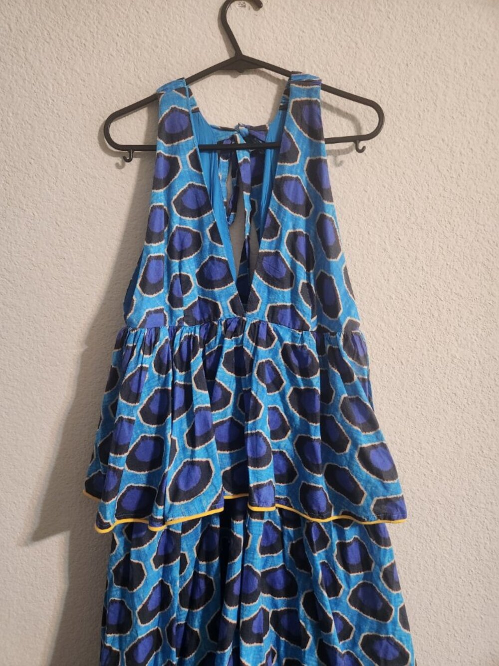 Rhode Leela Tiered Chanderi Dress Blue Ruffles size small - Picture 9 of 10